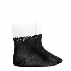 Cotton socks with openwork...