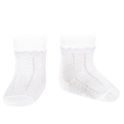 Cotton socks with fine...