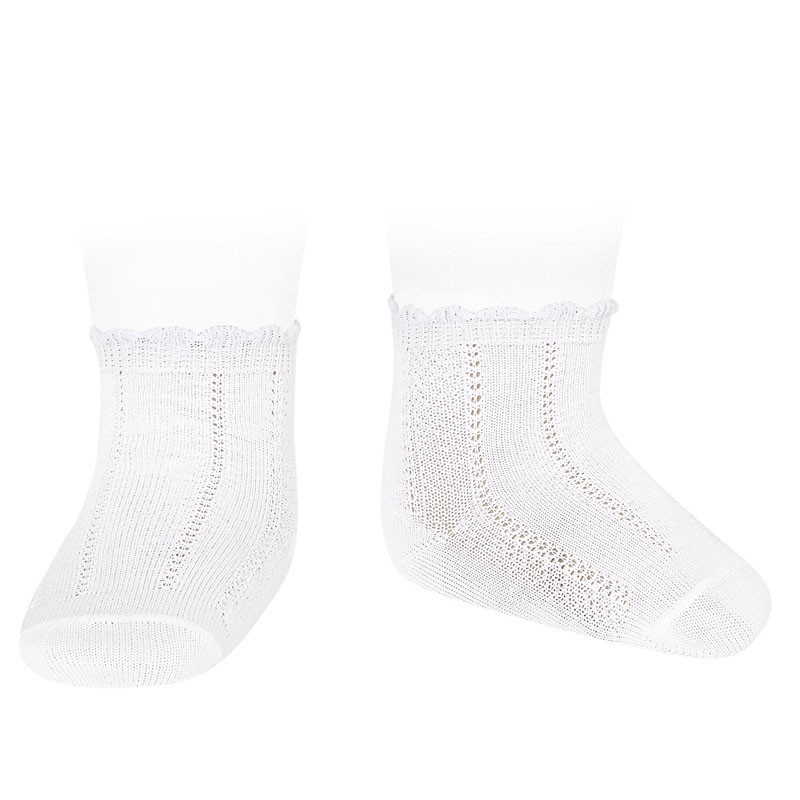 Cotton socks with fine openwork