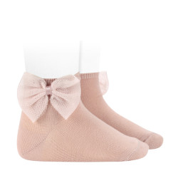 Ankle socks with tulle bow