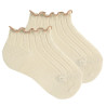 Ankle rib socks with contrasted curling