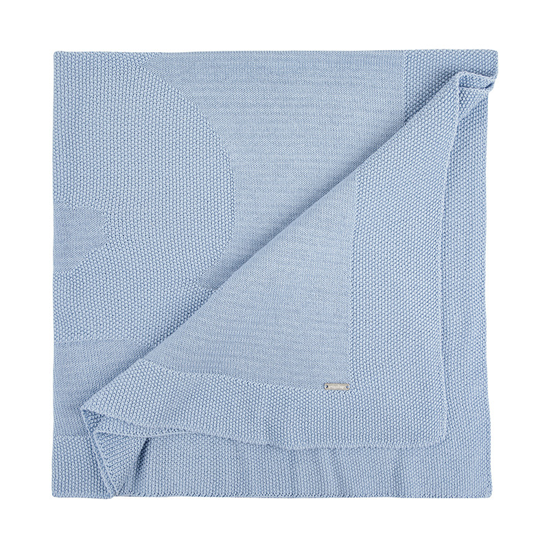 Toquilla punto grano de arroz con jacquard conejo AZULADO