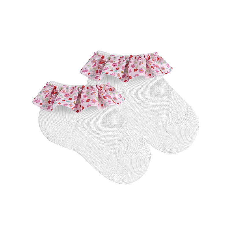 Calze alla caviglia con nastro arricciato liberty