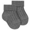 Calcetines de algodón con doble vuelta con canalé