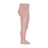 Warm cotton tights with side openwork PALE PINK