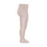 Warm cotton tights with side openwork OLD ROSE