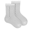 Chaussettes perle ajourée lateral et onduline
