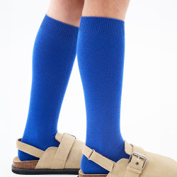Chaussettes hautes unies en...
