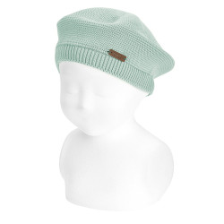 Garter stitch beret SEA MIST