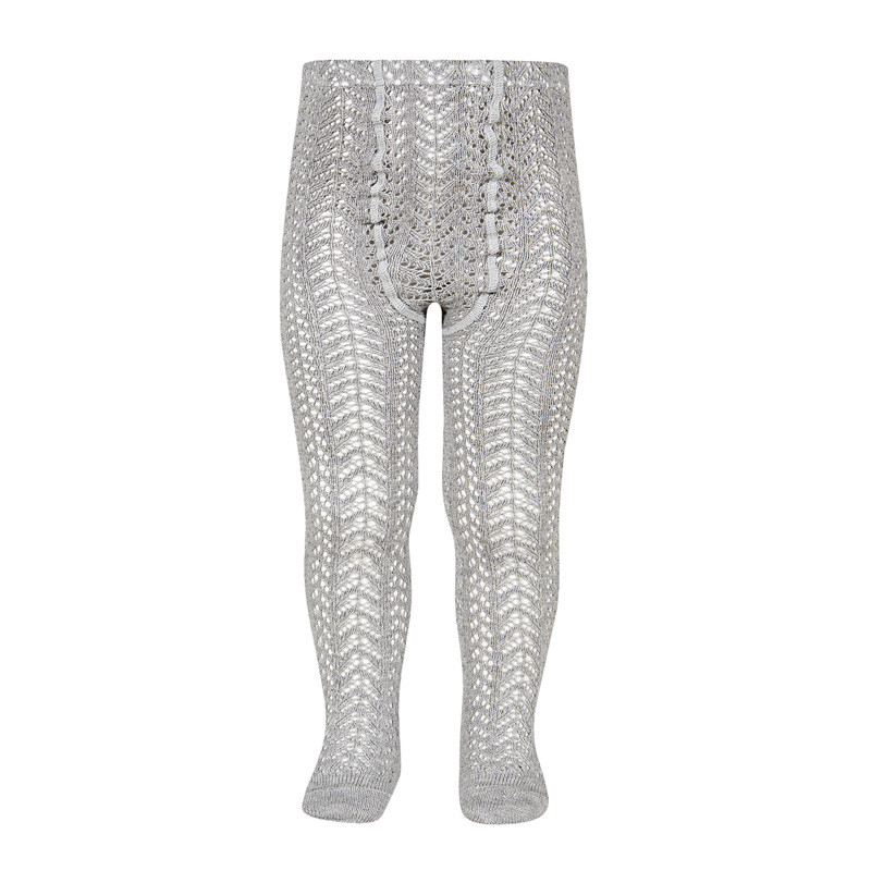 Collants en coton perle ajourés ALUMINIUM
