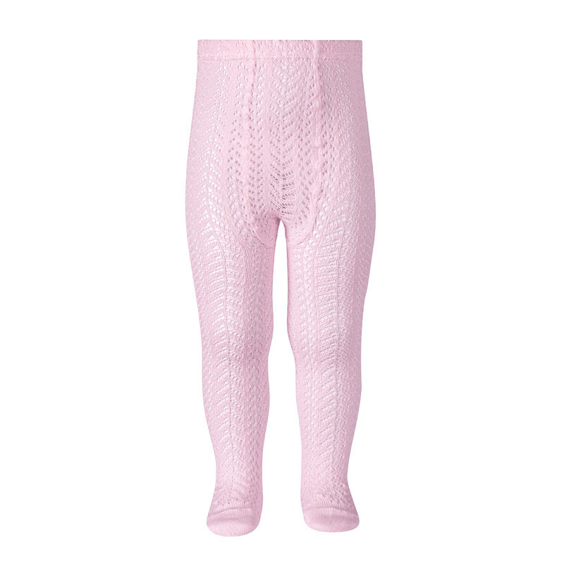 Collants en coton perle ajourés ROSE