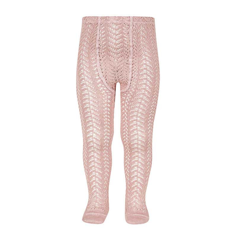 Collants en coton perle ajourés PALE ROSE