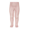 Collants en coton perle ajourés PALE ROSE