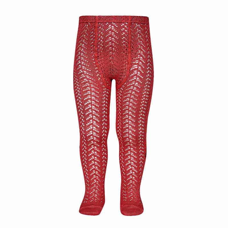Calzamaglia in cotone perle traforata ROSSO