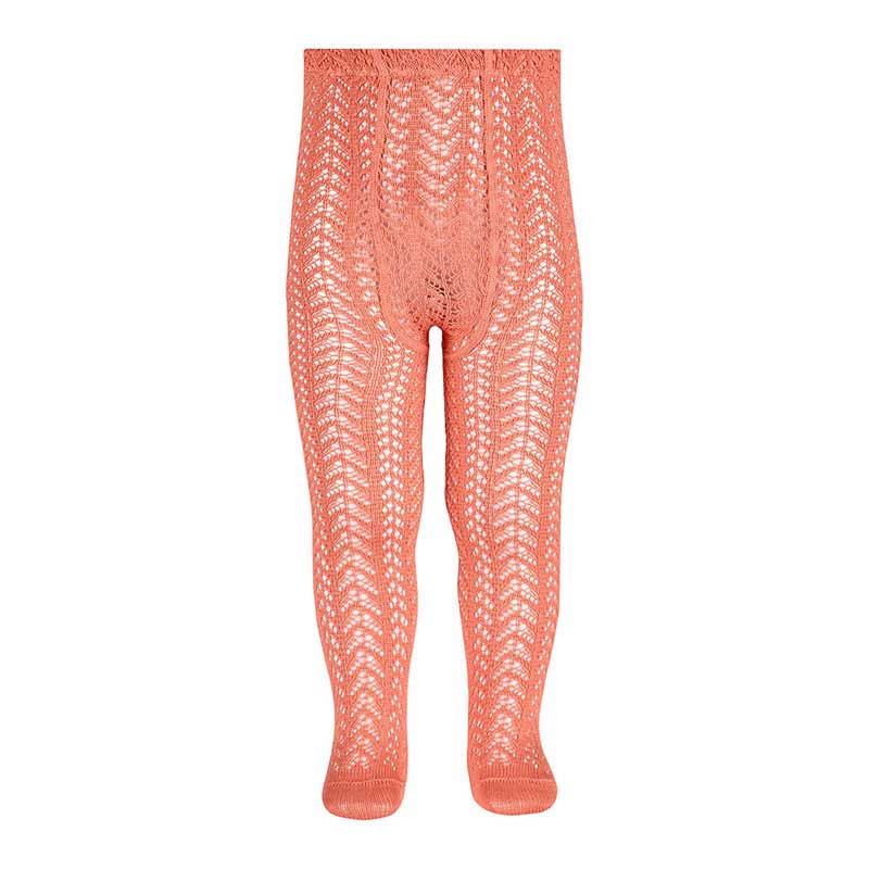 Perle cotton openwork tights PEONY