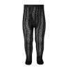 Collants en coton perle ajourés NOIR