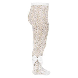 Openwork perle tights with...
