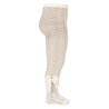 Calzamaglia perle traforata con fiocco grosgrain PANNA
