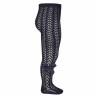 Calzamaglia perle traforata con fiocco grosgrain BLU