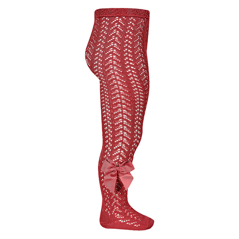 Calzamaglia perle traforata con fiocco grosgrain ROSSO