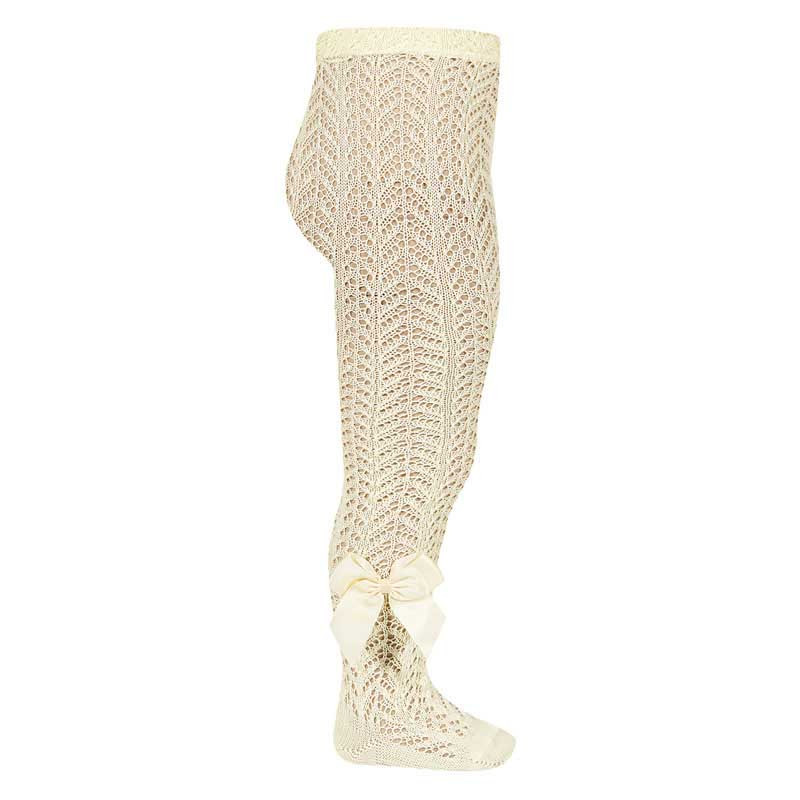 Calzamaglia perle traforata con fiocco grosgrain GIALLO CHIARO