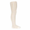 Perle openwork folk tights BEIGE