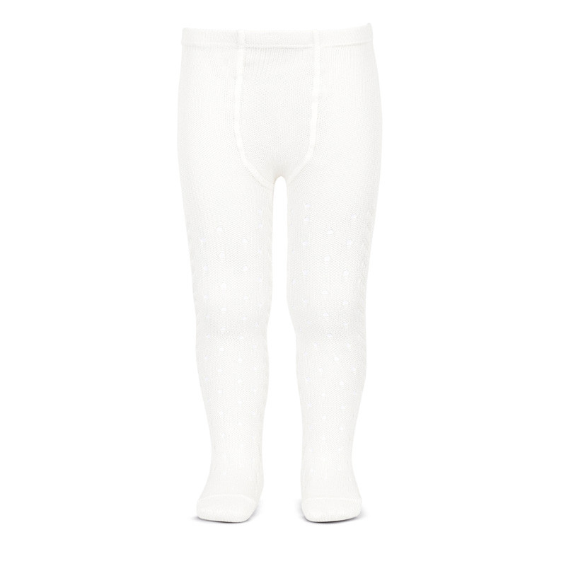 Leotards perlé amb calat de punts i espiga lateral BLANC