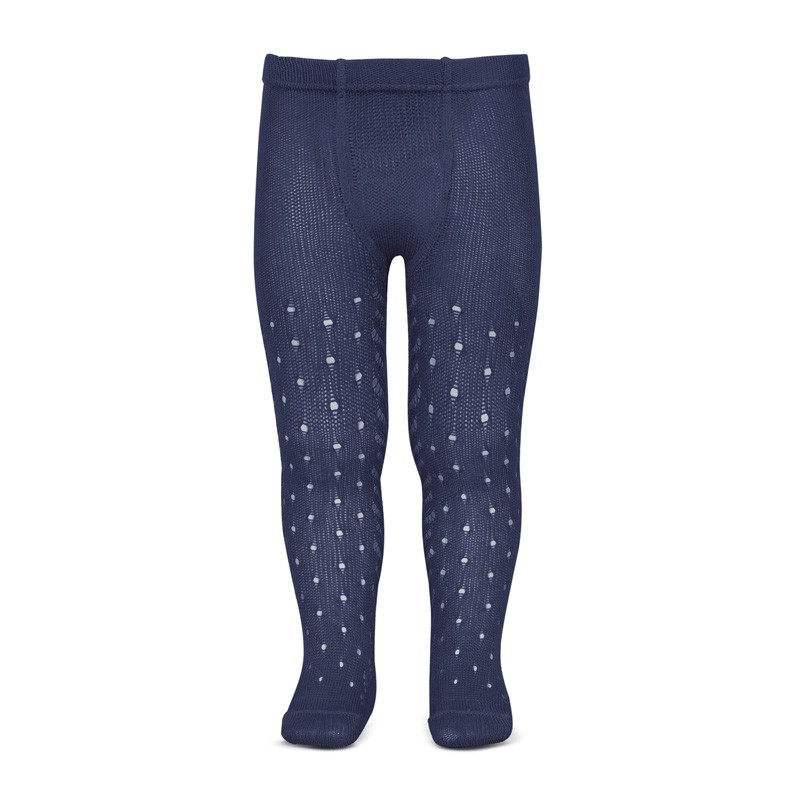 Perle openwork tights with dot and spikeopenwork NAVY BLUE