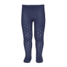 Perle openwork tights with dot and spikeopenwork NAVY BLUE