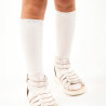 Cotton knee-high socks with openwork cuff