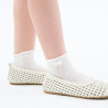 Side openwork ceremony socks with littlebow