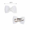 Barrette cheveux bébé noeud ottoman, pack 2 unités BLANC