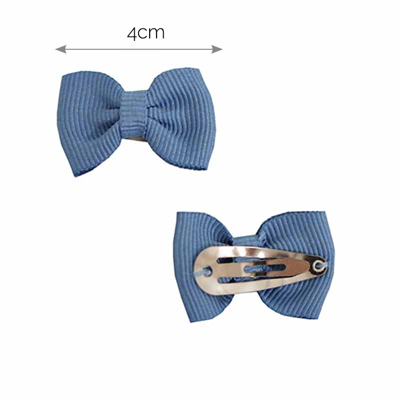 Baby hair clip with ottoman bow (pack 2units) FRENCH BLUE