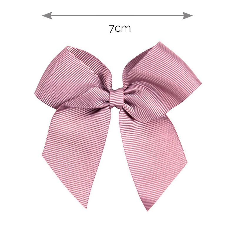 Fermaglio capelli con fiocco grosgrain ROSA PALLIDO