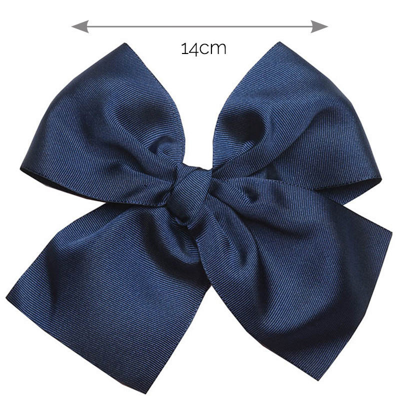 Fermaglio a capelli grande fiocco grosgrain (14cm) BLU