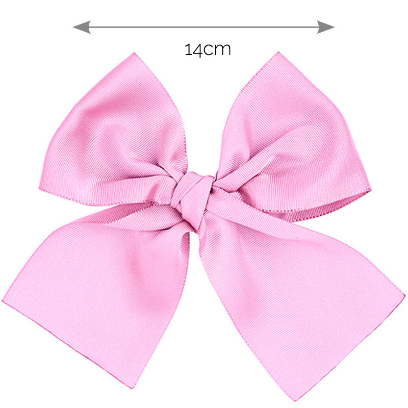Fermaglio a capelli grande fiocco grosgrain (14cm) ROSA
