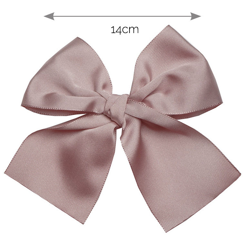 Fermaglio a capelli grande fiocco grosgrain (14cm) ROSA PALLIDO