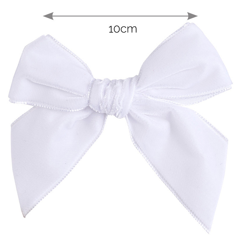 Fermaglio capelli con fiocco velluto BIANCO