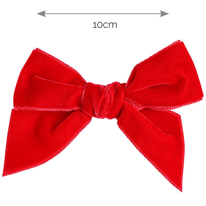 Hair clip with velvet bow RED