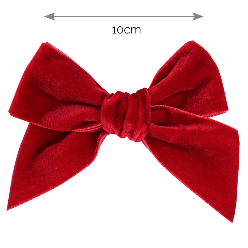 Hair clip with velvet bow RED VELVET