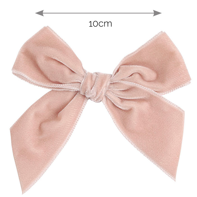Hair clip with velvet bow NUDE