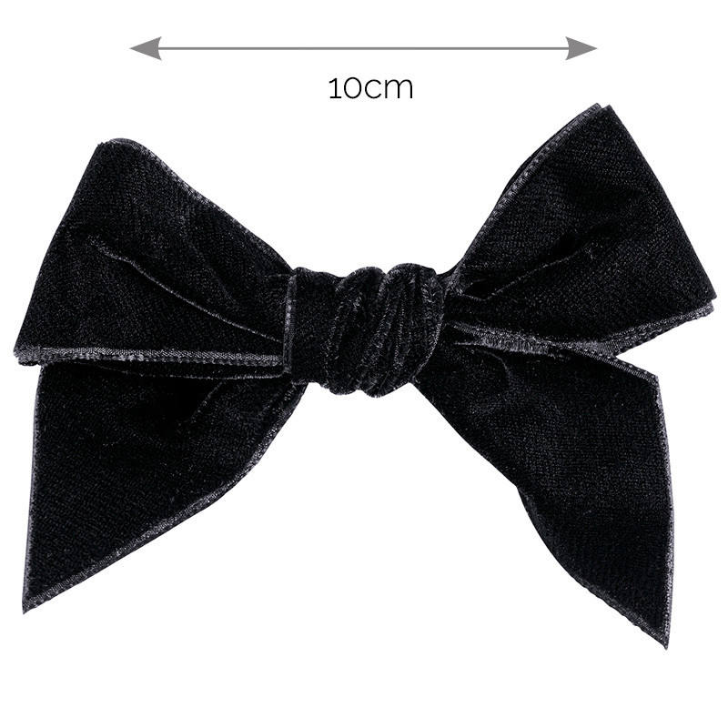 Pince à cheveaux avec noeud velours NOIR