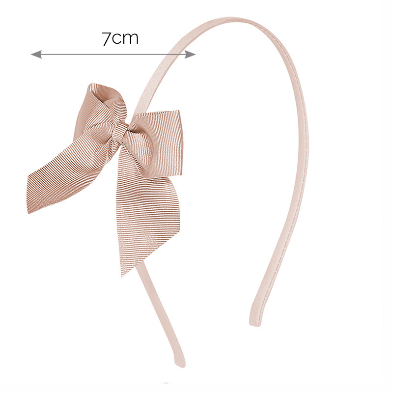 Tthin headband with grosgrain bow NUDE