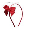 Tthin headband with grosgrain bow RED