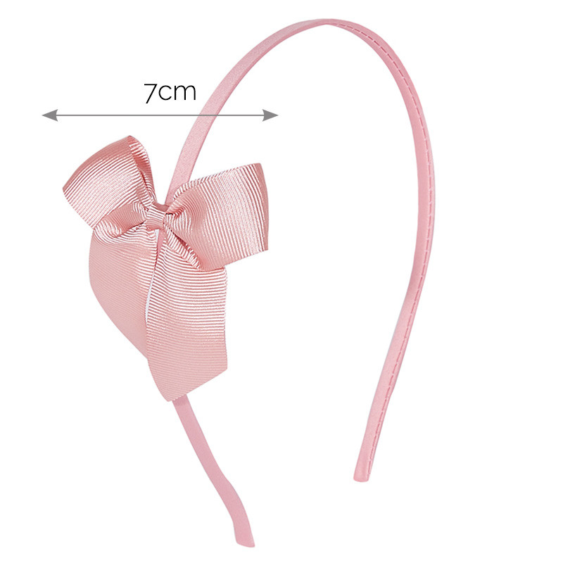 Serre-tête fine avec noeud en gros-grain PALE ROSE
