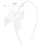 Tthin headband with grosgrain bow WHITE