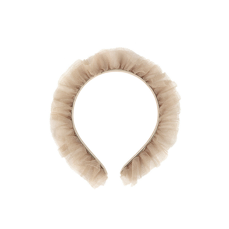 Tulle ruffle diadem NOUGAT