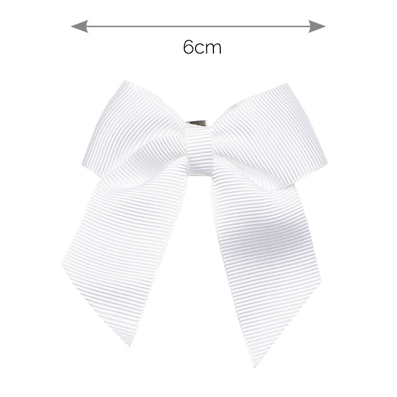 Clip de cabell amb llaç petit de grogrén(6cm) BLANC