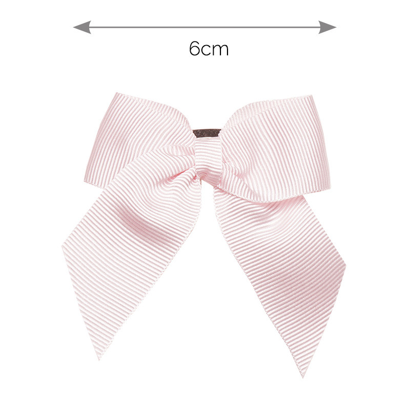 Hair clip with small grosgrain bow (6cm) PINK