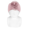 Banda de cabell punt girat amb flor de tul ROSA MAQUILLATGE